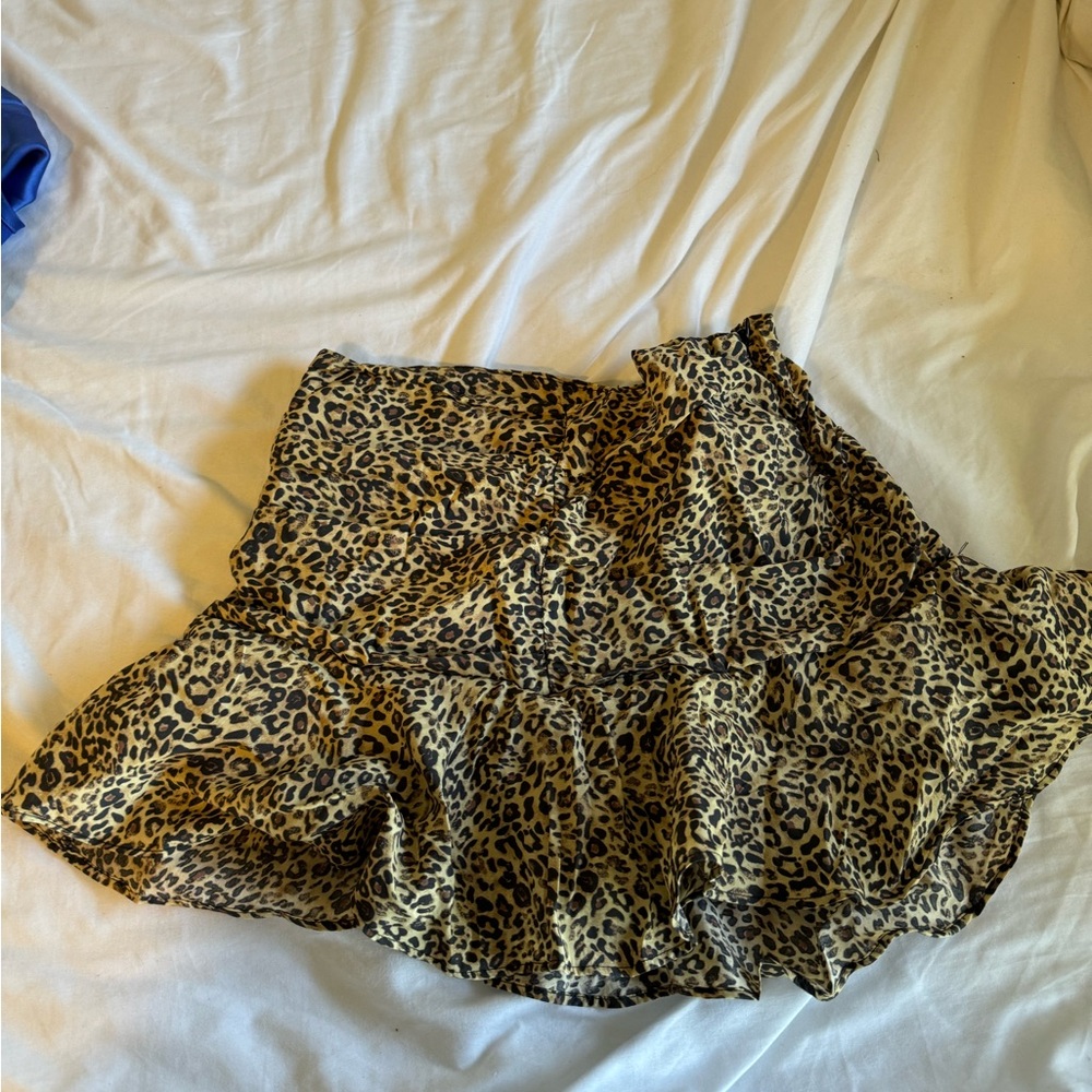 Zara cheetah print rufffle skirt with built in shorts